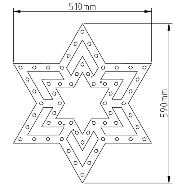 Stern sechszackig (60 cm)