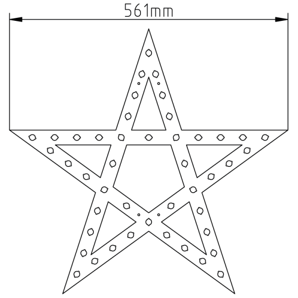 Star five pronged slim (60 cm)