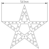 Étoile à cinq branches étroite (60 cm)