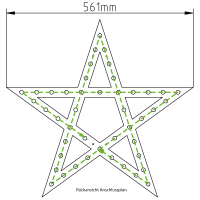 Stern fünfszackig schmal (60 cm)