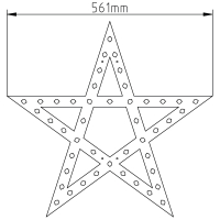Stern fünfszackig schmal (60 cm)