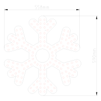 Dreizackige Schneeflocke (60 cm)