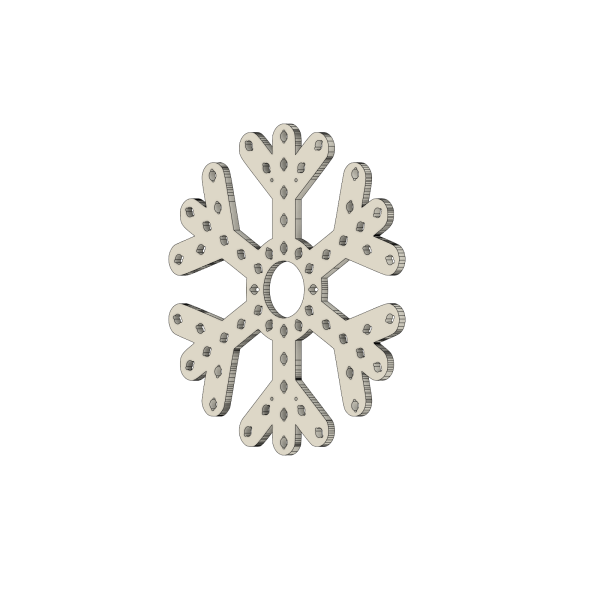 Dreizackige Schneeflocke (38 cm)