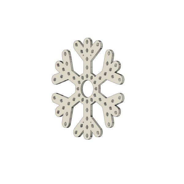 Dreizackige Schneeflocke (38 cm)