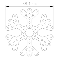 Dreizackige Schneeflocke (38 cm)
