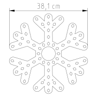 Flocon de neige à trois branches (38 cm)