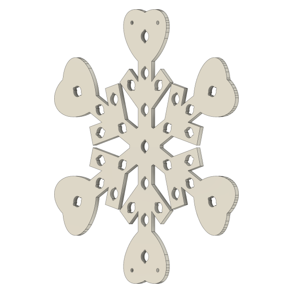 Schneeflocke Herz (30 cm)