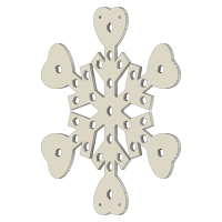 Sneeuwvlok hart (30 cm)
