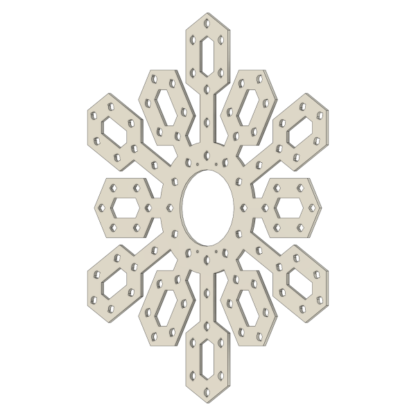 twelve ragged snowflake (60 cm)
