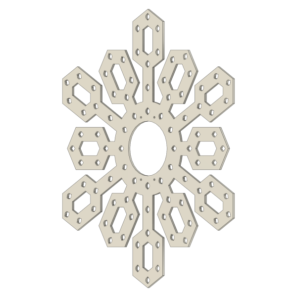 Zwölfzackige Schneeflocke (60 cm)