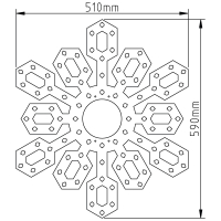twelve ragged snowflake (60 cm)