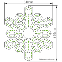 Zwölfzackige Schneeflocke (60 cm)