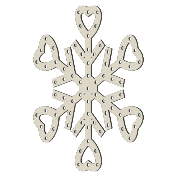 Schneeflocke Herz (60 cm)