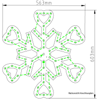 Snowflake heart (60 cm)