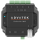 PixLite A4-S Mk3 van boven, aansluitzijde: netwerkpoorten ETH1 en ETH2, AUX-klem, push-in-klemmen voor de voeding, microSD-slot, knoppen TST en RST