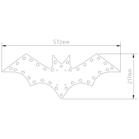 Coro plastic LED PIXEL holder with dimensions Bat Bob