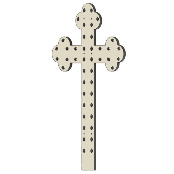 LED-PIXEL-Halterung aus Coro Plastik kleines abgerundetes Kreuz