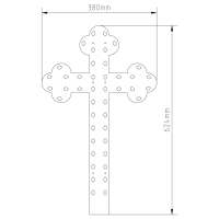 LED-PIXEL-Halterung aus Coro Plastik mit Ma&szlig;en kleines abgerundetes Kreuz