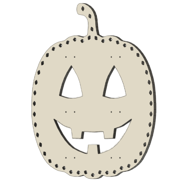 LED-PIXEL-Halterung aus Coro Plastik Kürbis Paul