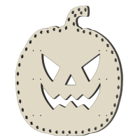 LED-PIXEL-Halterung aus Coro Plastik Kürbis Patrick