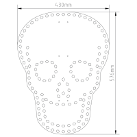 Coro plastic LED PIXEL holder with dimensions Skull Santos