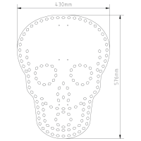 Coro plastic LED PIXEL holder with dimensions Singing skull Stacy