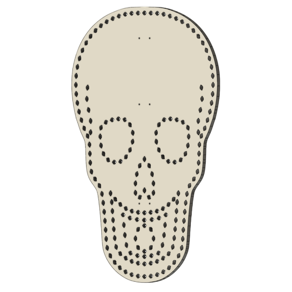 LED-PIXEL-Halterung aus Coro Plastik Singender Totenkopf Sally