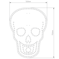 Coro plastic LED PIXEL holder with dimensions Singing skull Sally