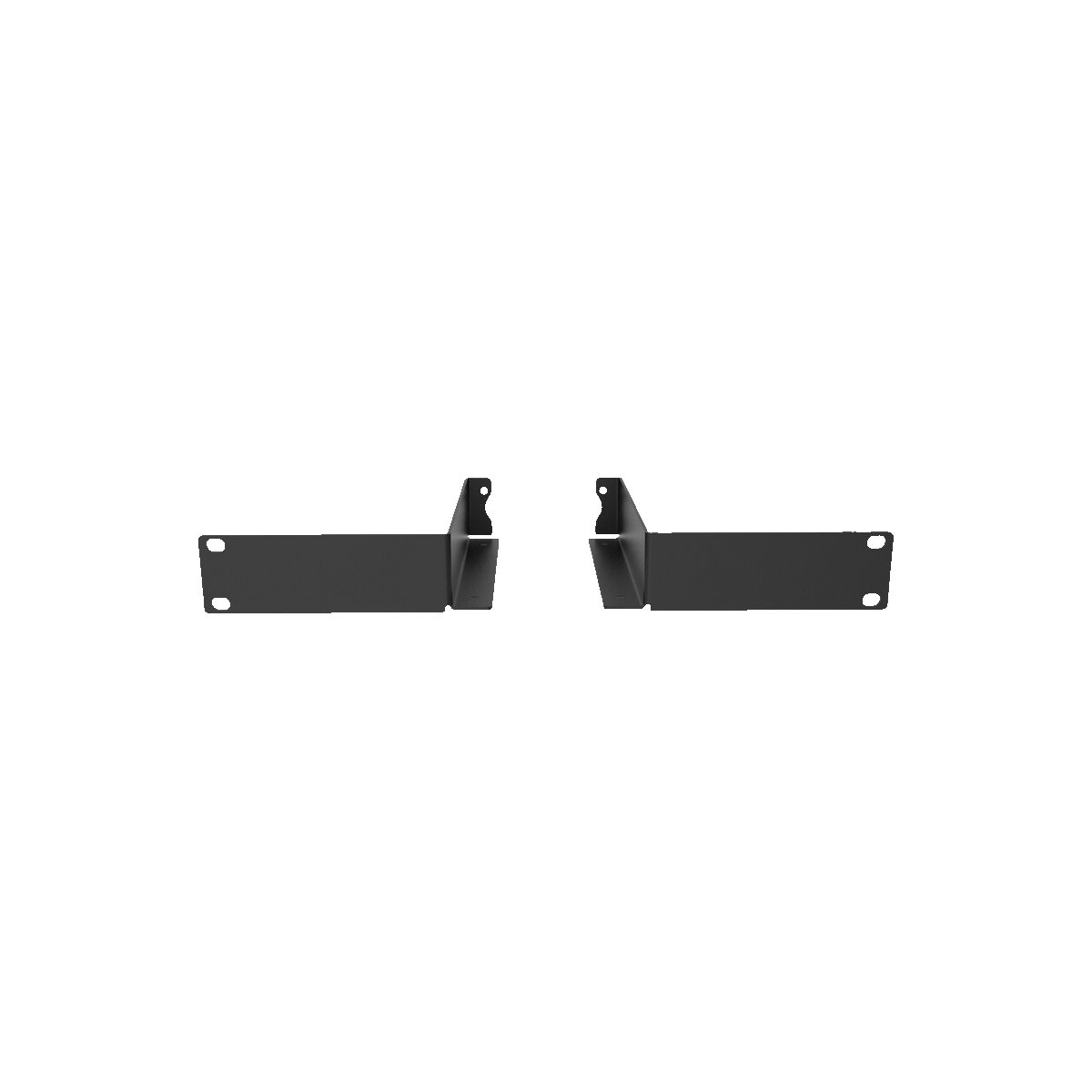 Dos escuadras de rack de 19 pulgadas negras para un PixLite T8-S Mk3 individual