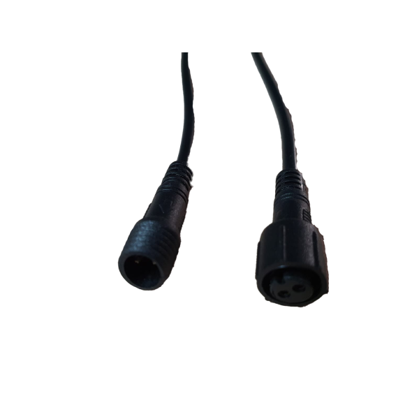 Conector redondo de 2 polos, negro: macho y hembra