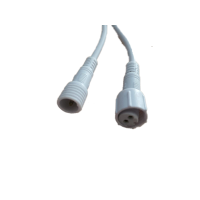 2-polige ronde connector, wit: stekker en bus