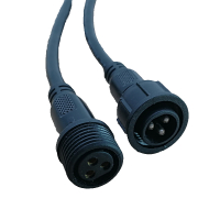 3 Pin konfektionierter Rundstecker (Schwarz)